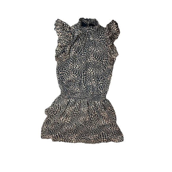 (5for $25) 1.STATE Smocked-Neck Leopard-Print Mini Dress Size Small - Picture 10 of 12